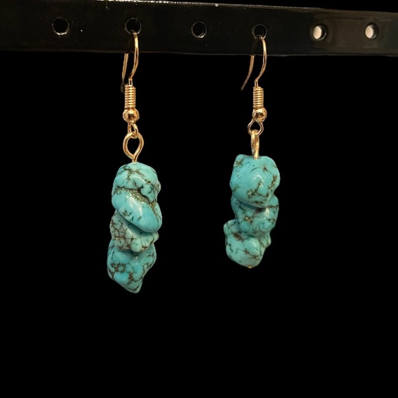 3 for $15 turquoise howlite chip earrings - Picture 2 of 2